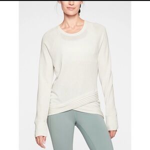 EUC Athleta Serenity Criss Cross Sweatshirt Top